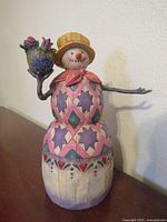 Front view of snowman figurine