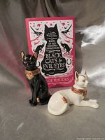 Black and white Lenox Egyptian cat figurines front view