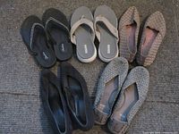 all five pairs laid out on carpet