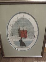 Front view of framed cross stitch showing entire piece