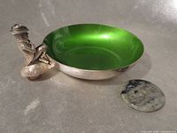 Dish, leprechaun figure on mushroom, stone disc shown separately