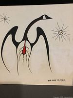 Full view of painting showing goose and sun symbols