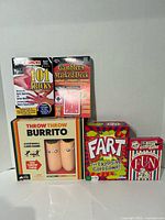 Front view of all five boxed items