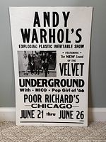 Full view of Andy Warhol Velvet Underground concert poster