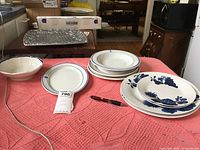 Group shot of all dinnerware pieces on table