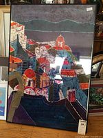 Full view of framed batik artwork