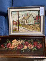 Both framed oil paintings together