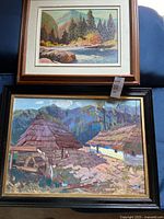 Both framed paintings together for size comparison and content overview