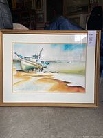 Framed watercolour painting front view