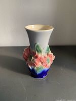 Full view of Royal Copley ceramic vase front showing floral motif