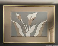 Front view of framed layered smoked glass artwork