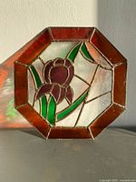 Front view of entire octagonal stained glass panel