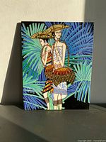 Front view of the ceramic tile showing artwork