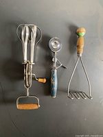 Front view of all three utensils side by side