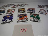Spread of Parkhurst Rookie cards and bonus cards, visible count ~20