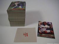 Stack of cards with one card displayed