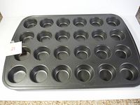 Top view of 24-cup non-stick muffin pan