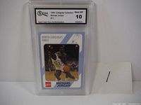 Front of slabbed Michael Jordan card showing grading label