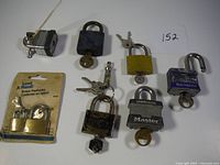 Group shot of all padlocks and keys