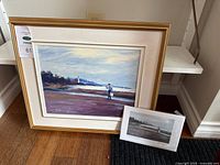 Framed print with info card