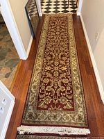 Full view of Persian runner in hallway