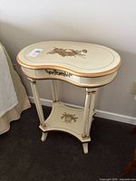 Full view of side table front and right side