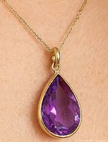 Pendant on model showing size and colour