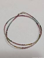 Full view of multicolor gemstone bead necklace