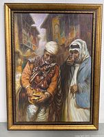 Front view of framed oil painting showing full artwork and frame