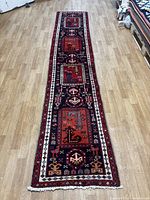 full length view of the Persian runner rug on wood floor