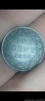 Reverse showing ONE CENT 1899 surrounded by maple leaves