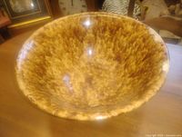 Top view of glazed mixing bowl interior