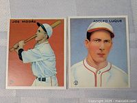 Both baseball cards side by side, full view