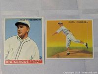 Front views of both baseball cards side by side