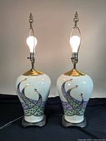 Front view of both matching lamps illuminated