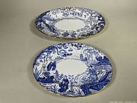 Both Mikado Blue platters front view