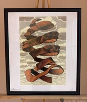 Full framed print on easel showing frame and artwork