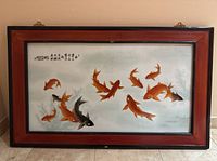 Full view of framed porcelain plaque