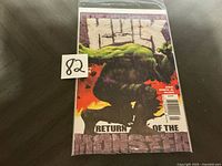 Front view of signed Incredible Hulk comic in bag