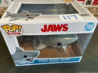 Front view of boxed Funko Pop! Great White Shark #759