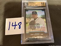 Full view of Beckett encapsulated Joel Zumaya Bowman Chrome Refractor card