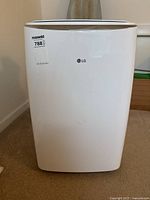 Front view of LG portable air conditioner