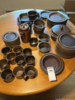 Entire grouping of Arabia Ruska dinnerware on table