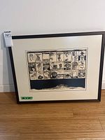 Full view of framed artwork showing frame, mat, and overall composition