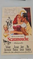 Front view of folded Scaramouche poster showing artwork and credits