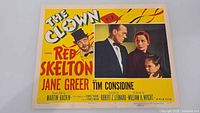 Front of lobby card showing title, cast names, scene with Red Skelton, Jane Greer, Tim Considine