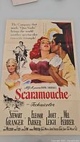 Full view of folded 1952 Scaramouche one-sheet showing complete artwork and credits
