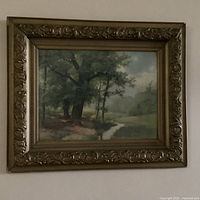 Full view of framed watercolour on wall