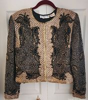 Front of Night Vogue beaded jacket showing overall design and condition