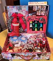 Overall view of suitcase with contents displayed